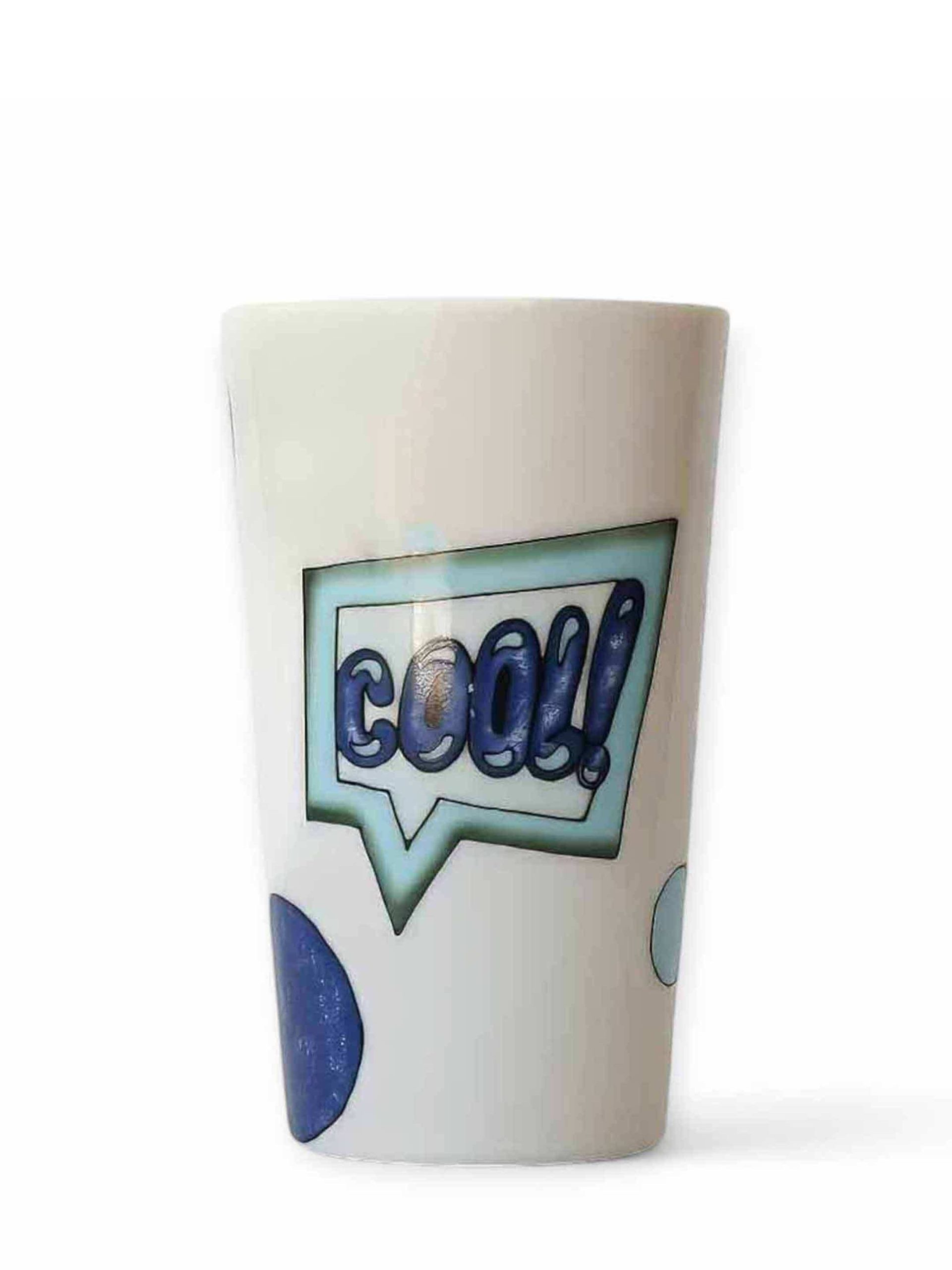 Lali Design Studio Pop Art Cool Tumbler Hand-Painted Porcelain