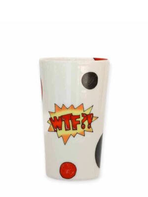 Lali Design Studio Pop Art Wtf Tumbler Hand-Painted Porcelain