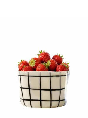 Lali Design Studio Cozy Handmade Black Grid Bowl Porcelain
