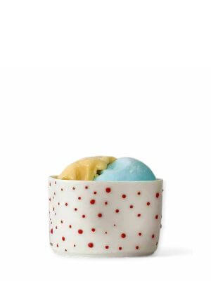 Lali Design Studio Cozy Handmade Red Polka Dot Bowl Porcelain