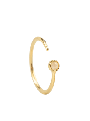 Handcrafted gold-plated sterling silver ring with rose quartz gemstone in a delicate, feminine design.