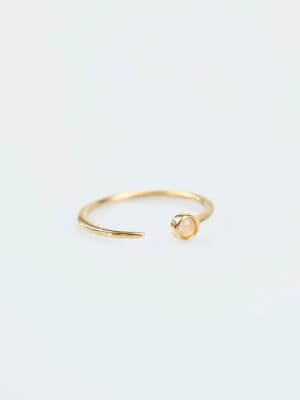 Handcrafted gold-plated sterling silver ring with rose quartz gemstone in a delicate, feminine design.
