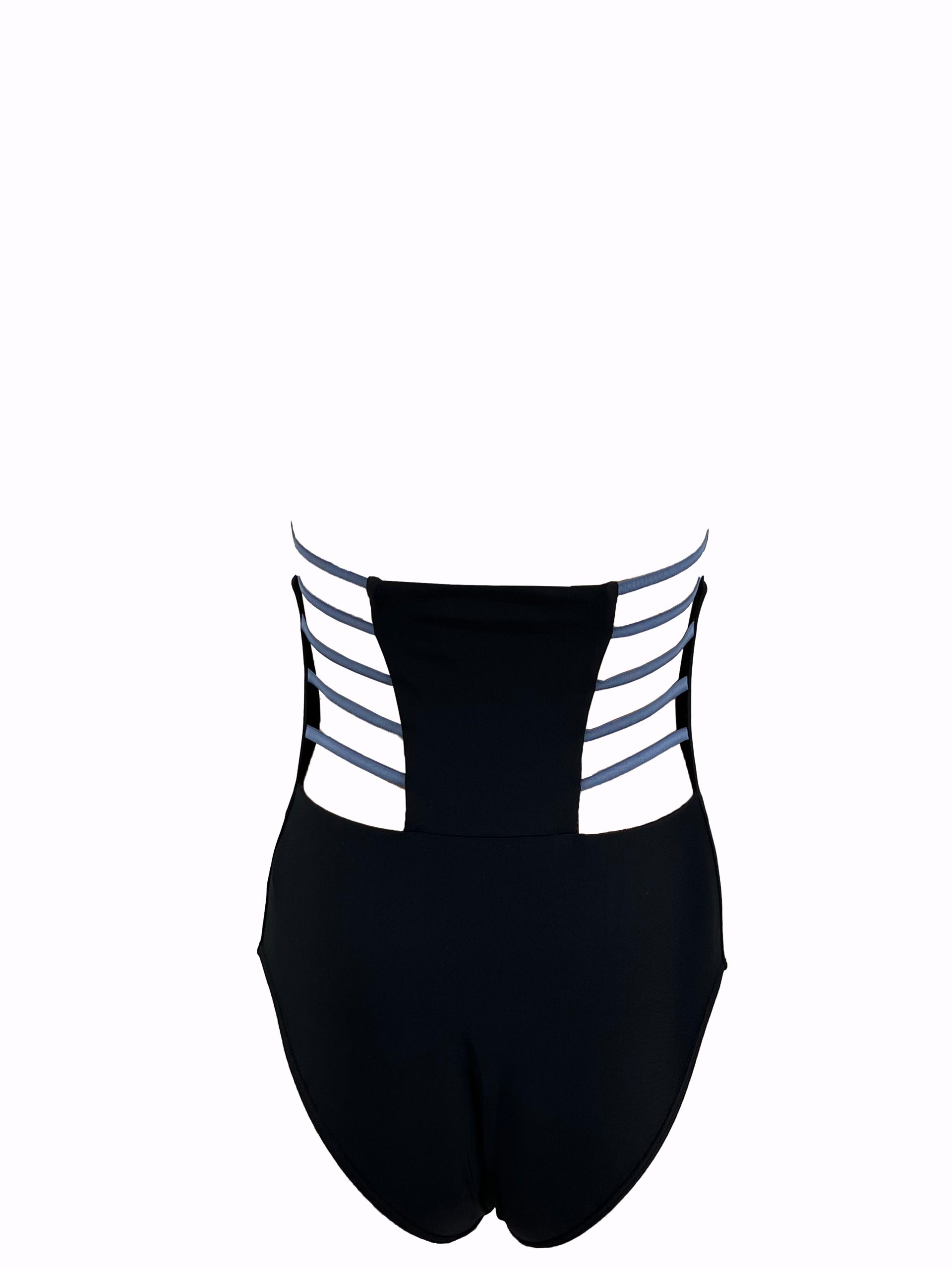 MONZLAPUR SS23 - Bodysuit/Bathingsuit with straps and Neck Ties Black - Image 4