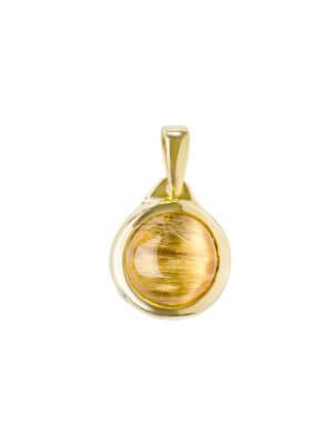 The Venus Pendant is set with an exceptional rutilated quartz. The perfectly aligned rutiles inside the gem give the appearance of a thread of gold. In ancient times, they were referred to as “The Hair of Venus” or “Angel’s Hair.” Two diamonds are set on the sides of the pendant in the South/East and North/West positions. This is a true solar piece of jewelry.