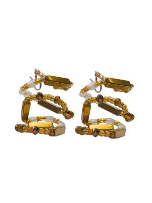 Modern Natured Gold Glass Earrings
