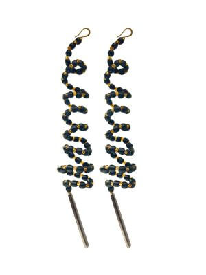 Modern Natured Black Glass Earrings