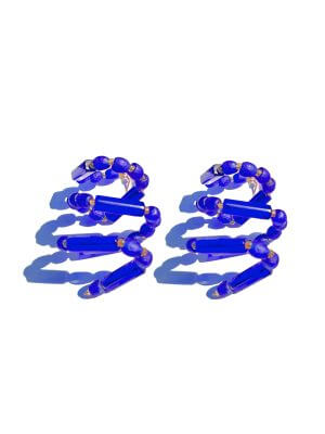Modern Natured Blue Glass Single Earring
