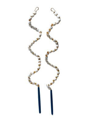 Modern Natured White Glass Earrings