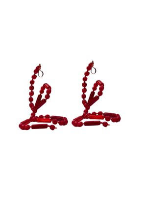 Modern Natured Red Glass Earrings