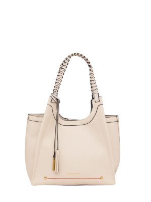 MONTEMARÉ Ivory/Cream Faux Leather Tote