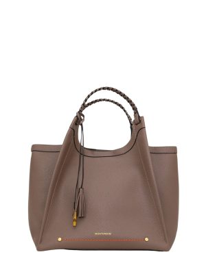 MONTEMARÉ Brown Faux Leather Large Tote