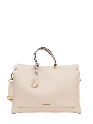 MONTEMARÉ Ivory/Cream Faux Leather Tote