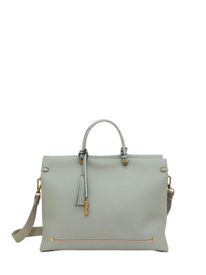 MONTEMARÉ Blue Faux Leather Small Tote