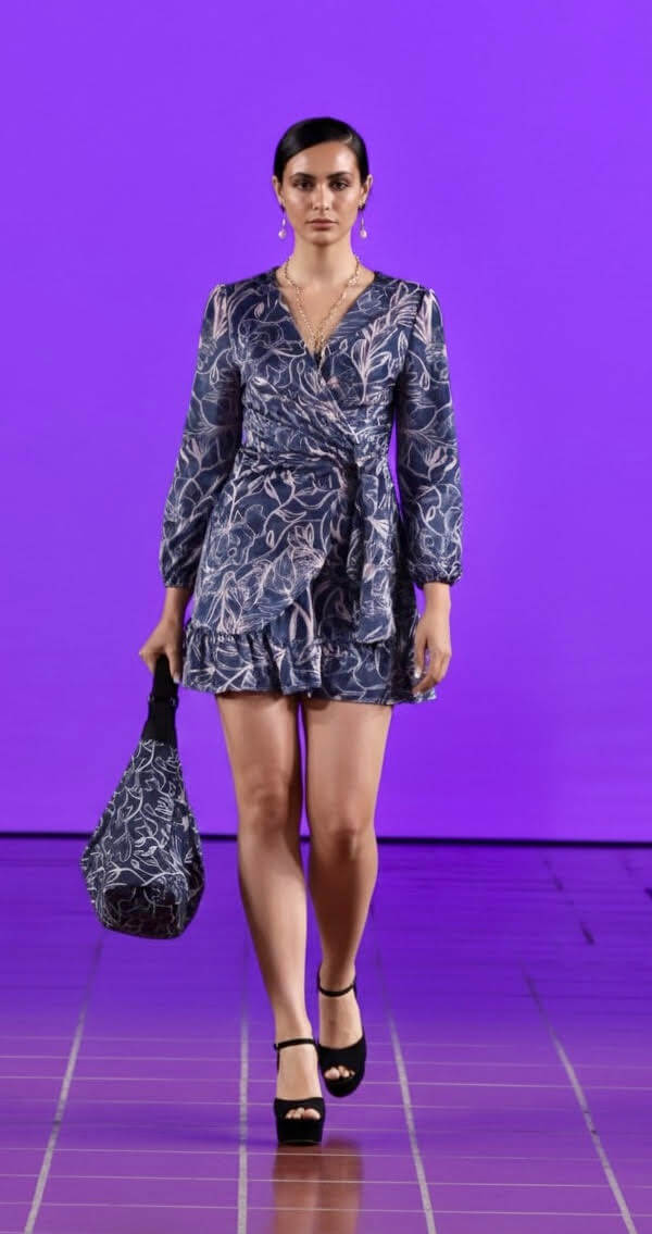Mundoeye blue wrap dress