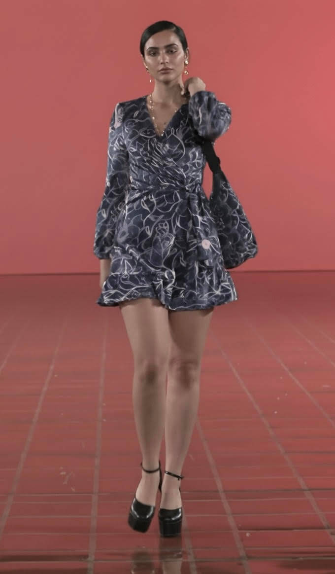 Mundoeye blue wrap dress