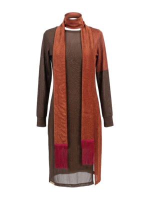 NEON RABBIT Bronze Long Sleeve Dress