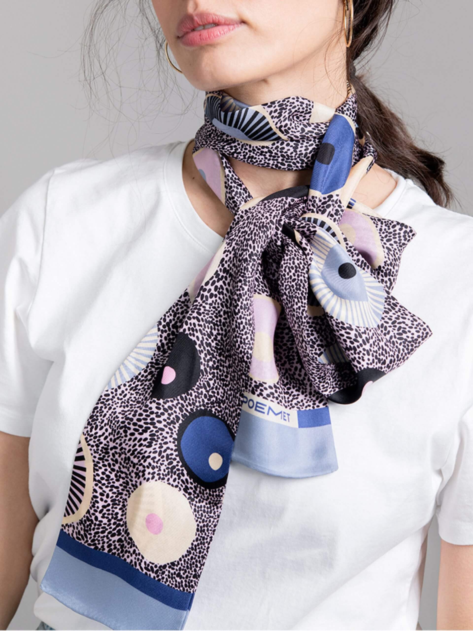 POEMET ‘Particles’ Silk Twilly Scarf - Image 5