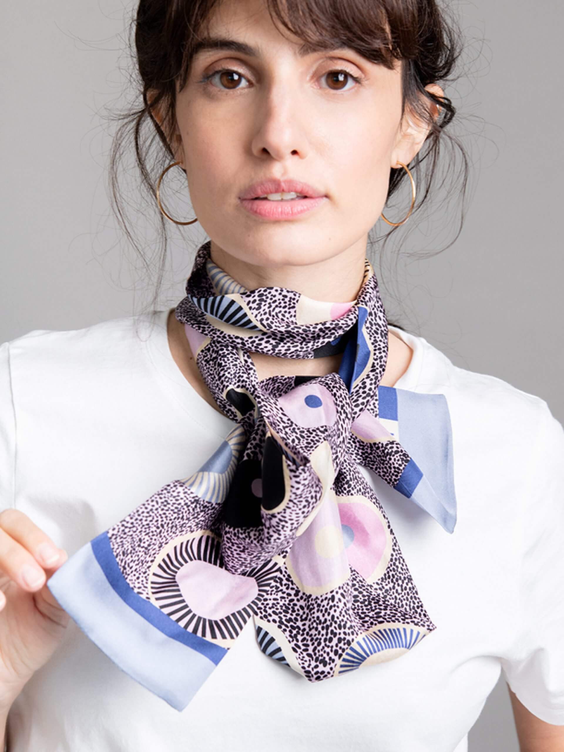 POEMET ‘Particles’ Silk Twilly Scarf - Image 4