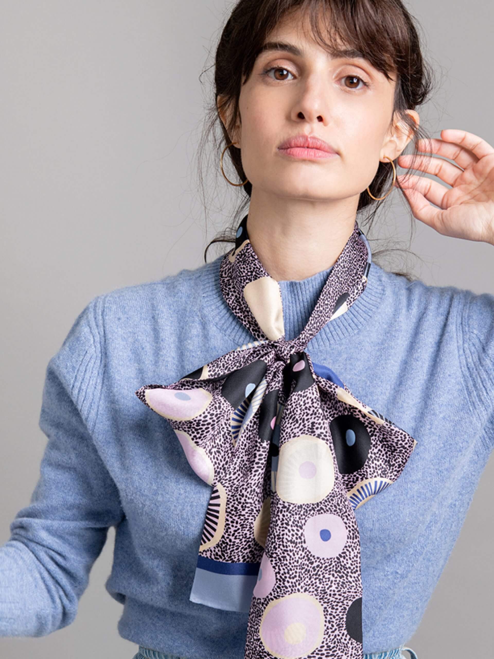 POEMET ‘Particles’ Silk Twilly Scarf - Image 2