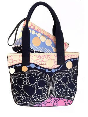 POEMET Multi-Color Gold Canvas Medium Tote