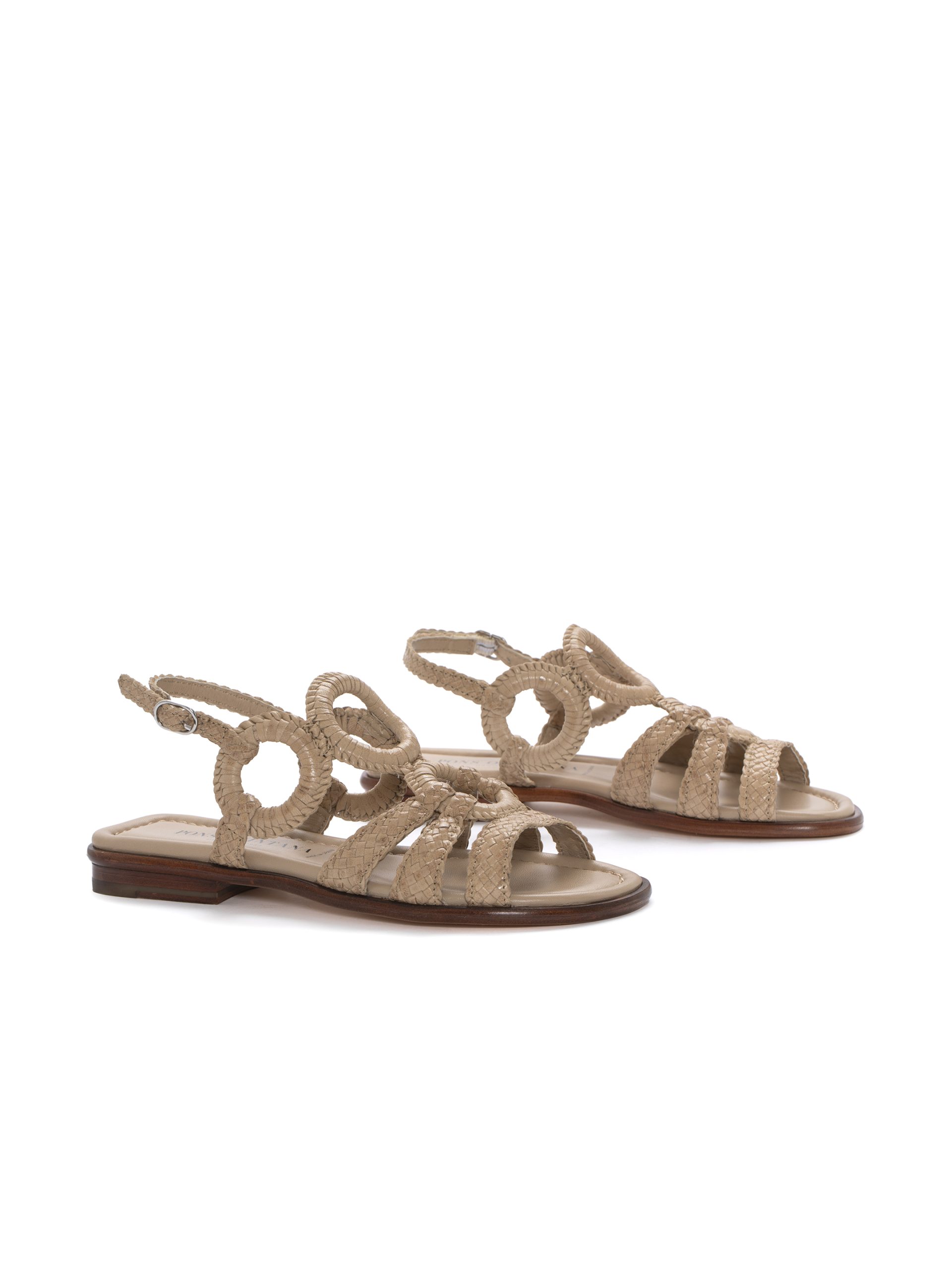 PONS QUINTANA Tan/Beige Flat Sandals Sandal - Image 4