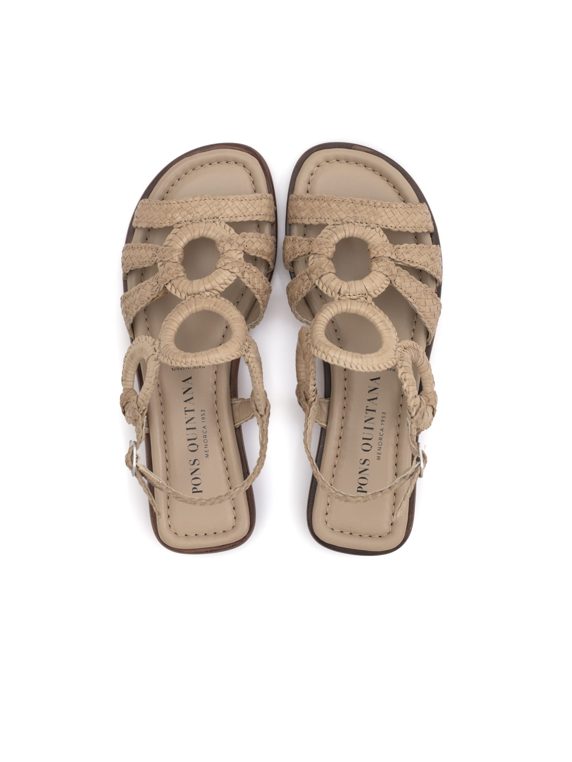 PONS QUINTANA Tan/Beige Flat Sandals Sandal - Image 6