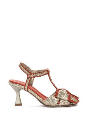 PONS QUINTANA Gold High Heel Sandal