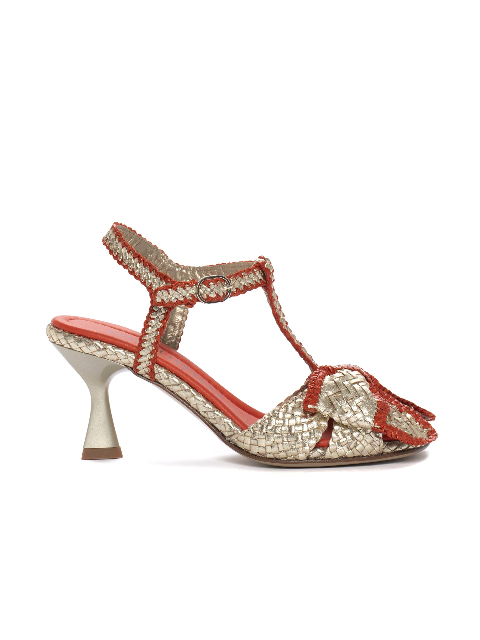 high heel leather sandal