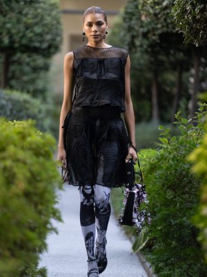 Paper Dolls Collection Black Midi Skirt