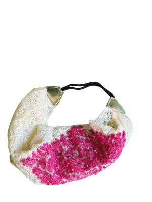 PERIPHERII The Broderie — Floral Appliqué Lace Headband