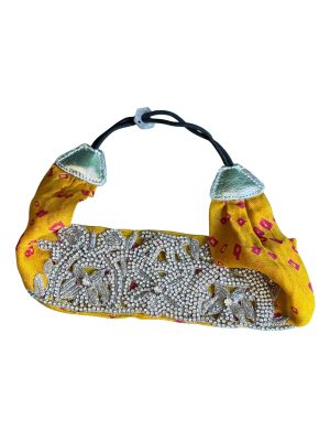 Crystal Embroidered headband on Mustard Tie dye