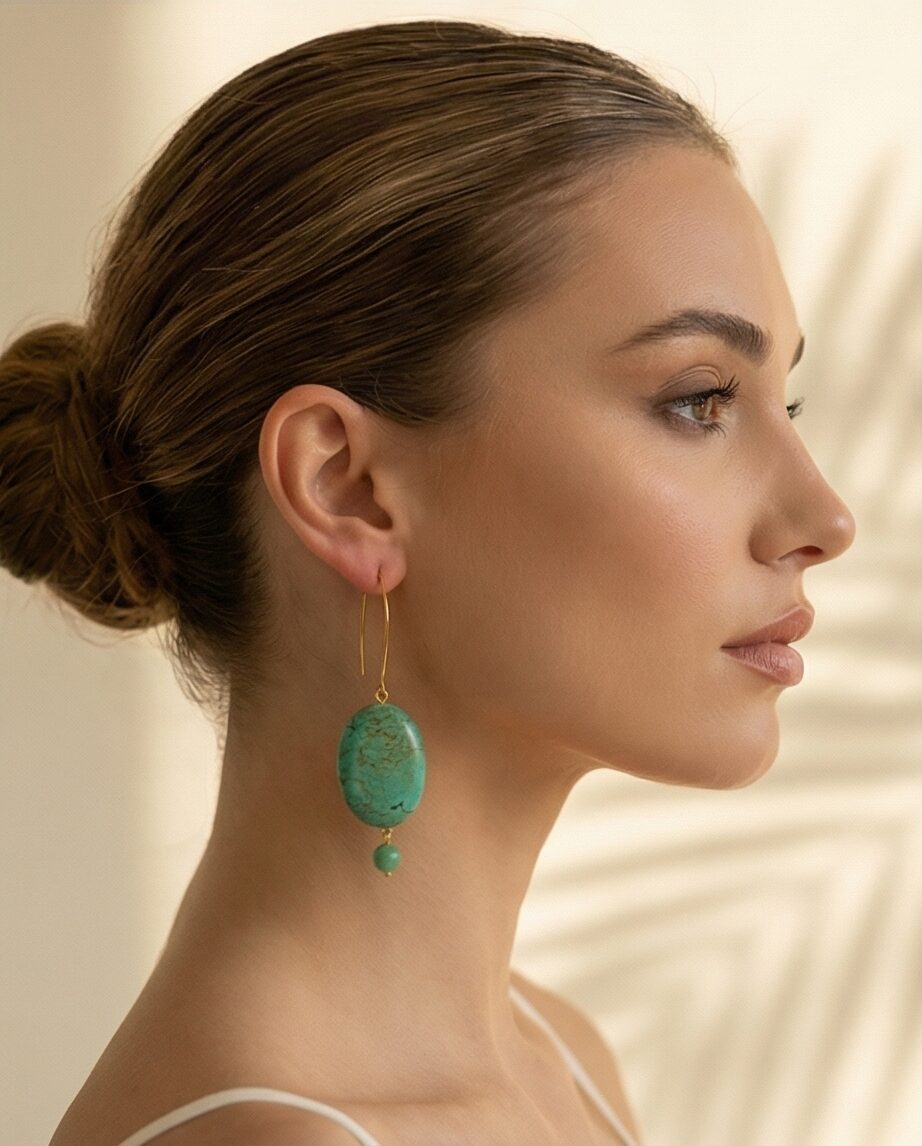 Perry Bijoux Green Turquoise Earrings - Image 2