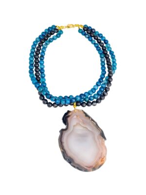 Perry Bijoux Still Horizon — Agate Slice Necklace