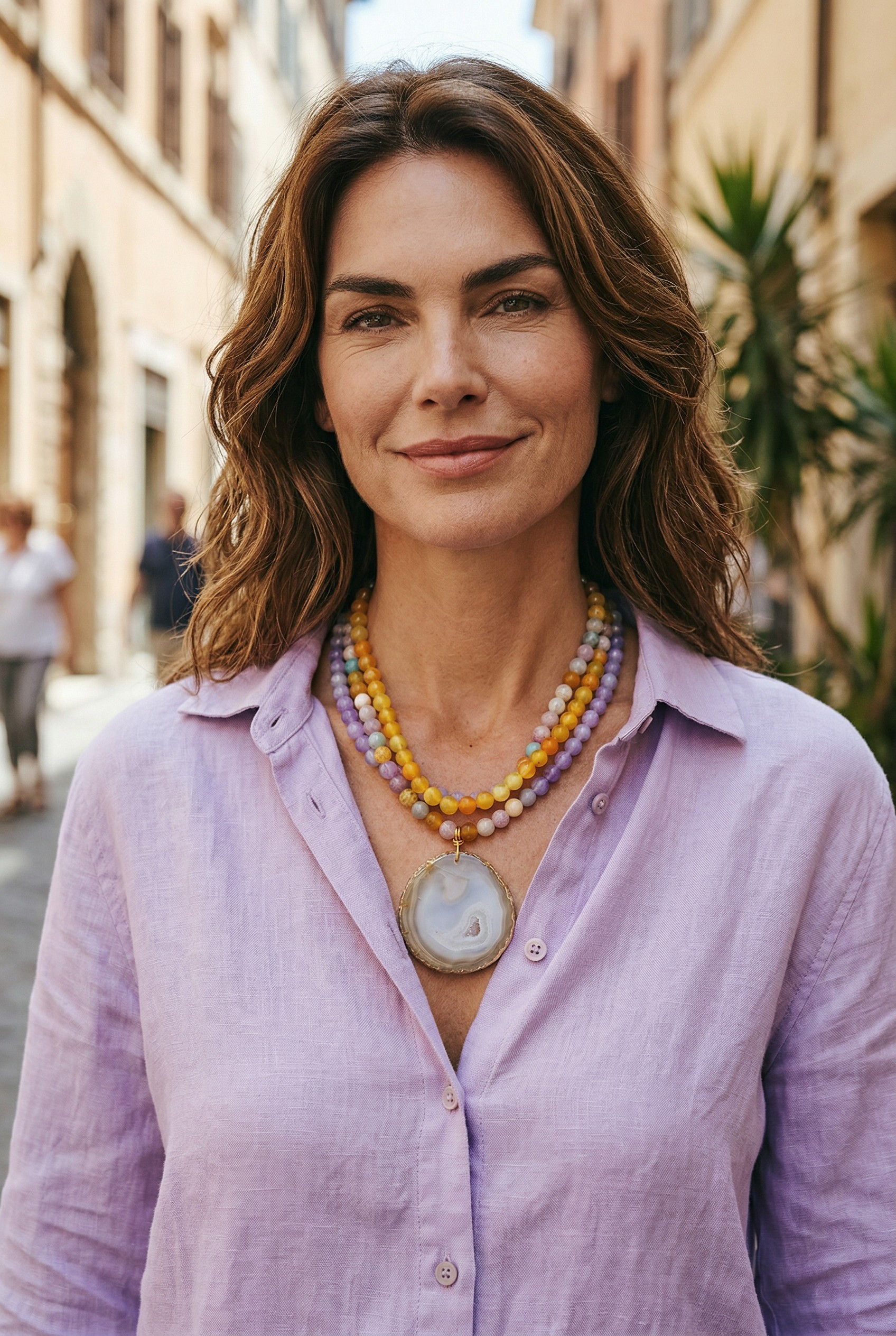 Perry Bijoux Purple Sunset — Agate Slice Necklace - Image 2