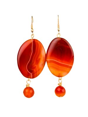 Perry Bijoux Orange Carnelian Earrings