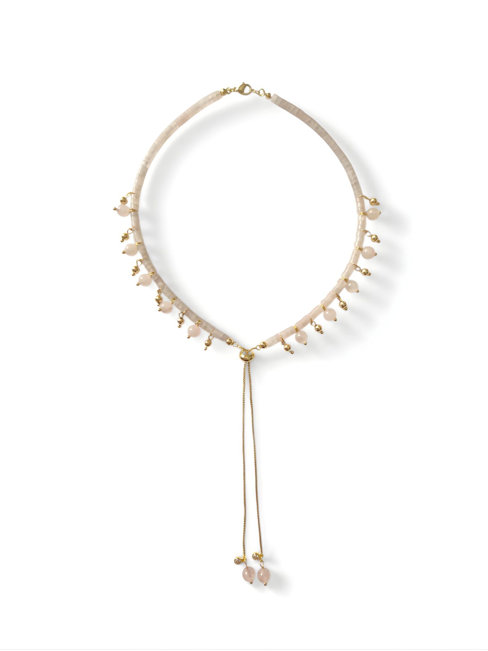 Perry Bijoux Rose Quartz Boho Necklace