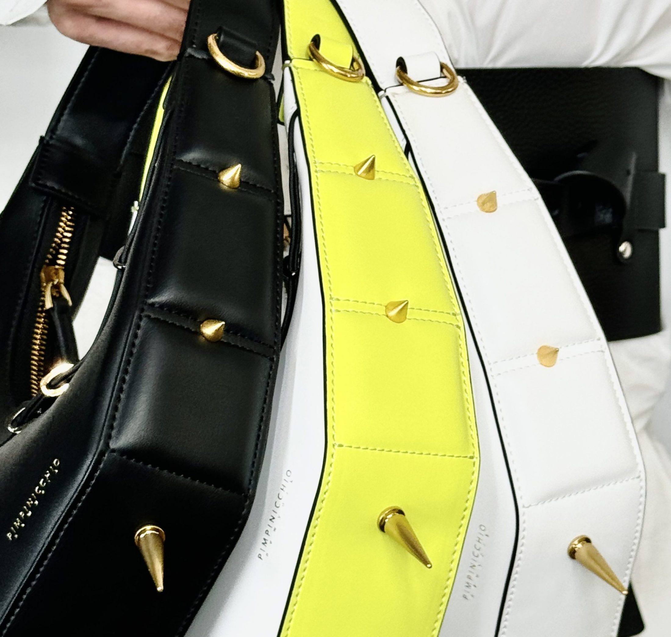 Pimpinicchio's handbags in all colors and styles — available exclusively at Flying Solo NYC.