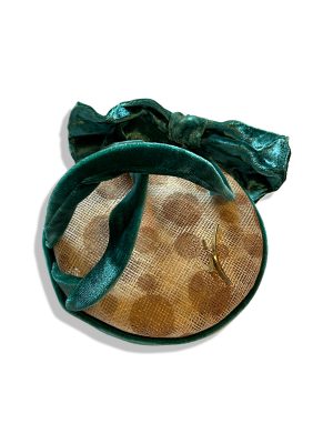 Rosa Isela “bun green vervet Fascinator”