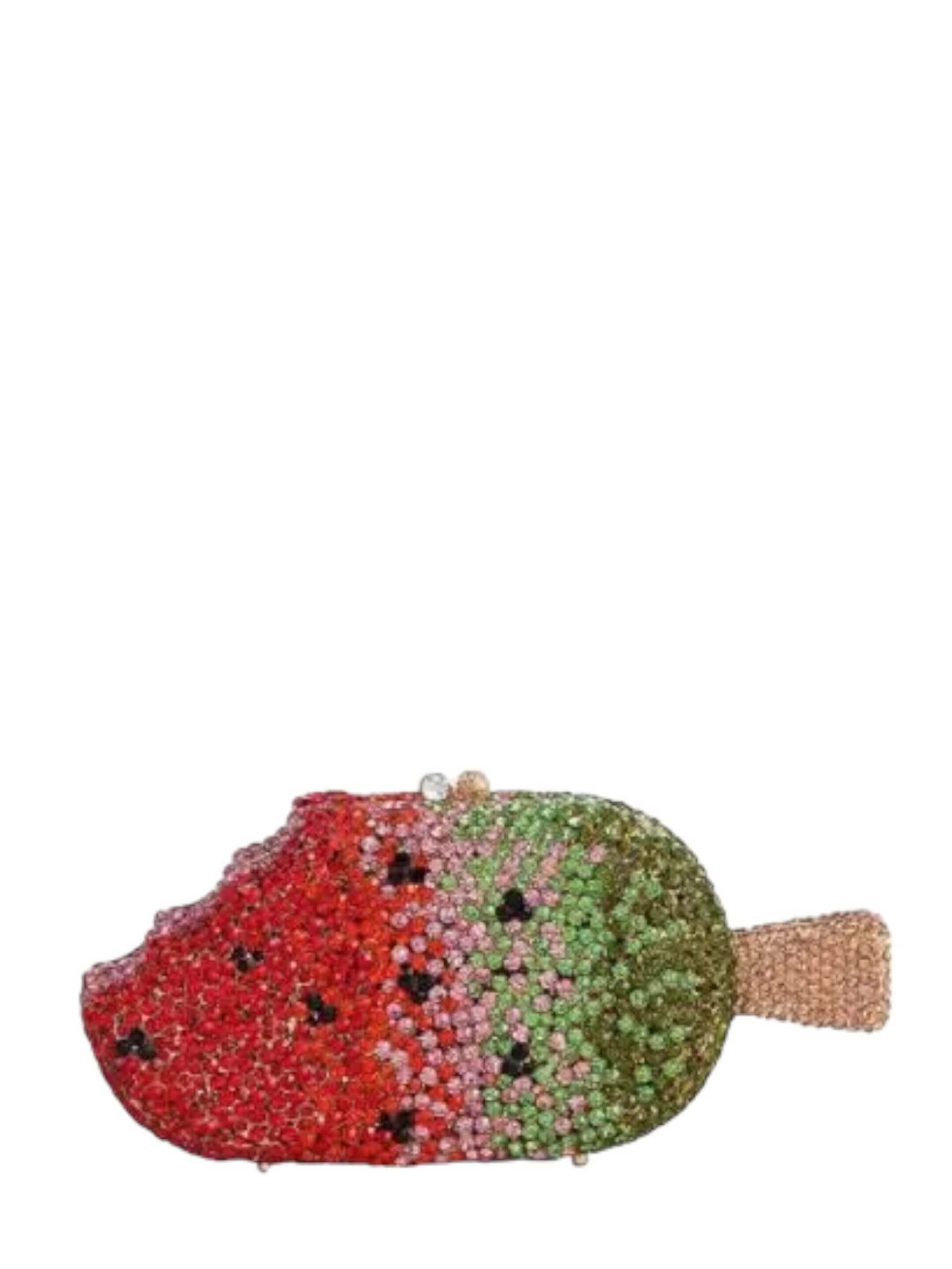 Rosa Isela “lick me” crystals multicolor clutch bag