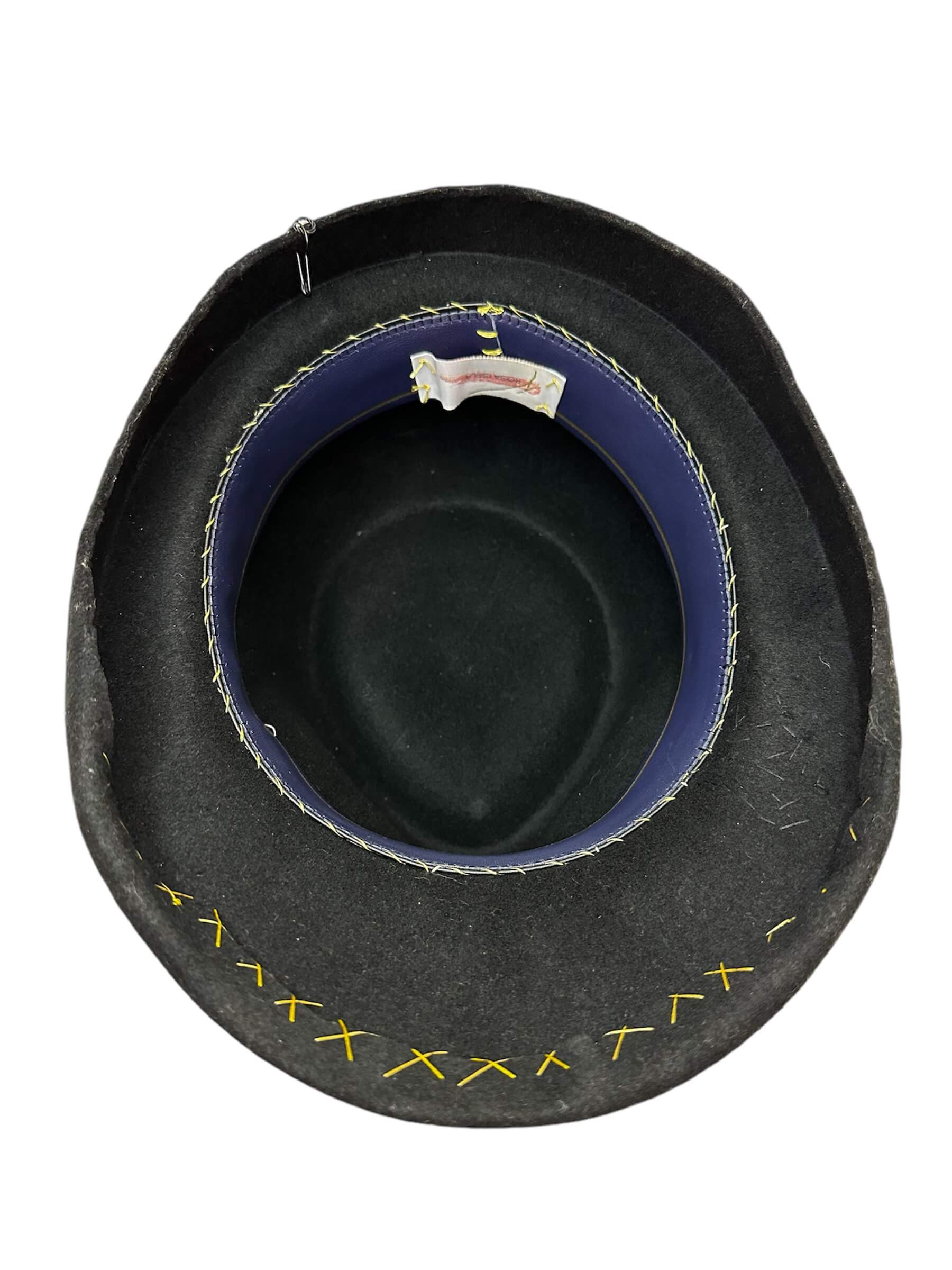 Rosa Isela Black Fashion Hat with Pearls - Image 4