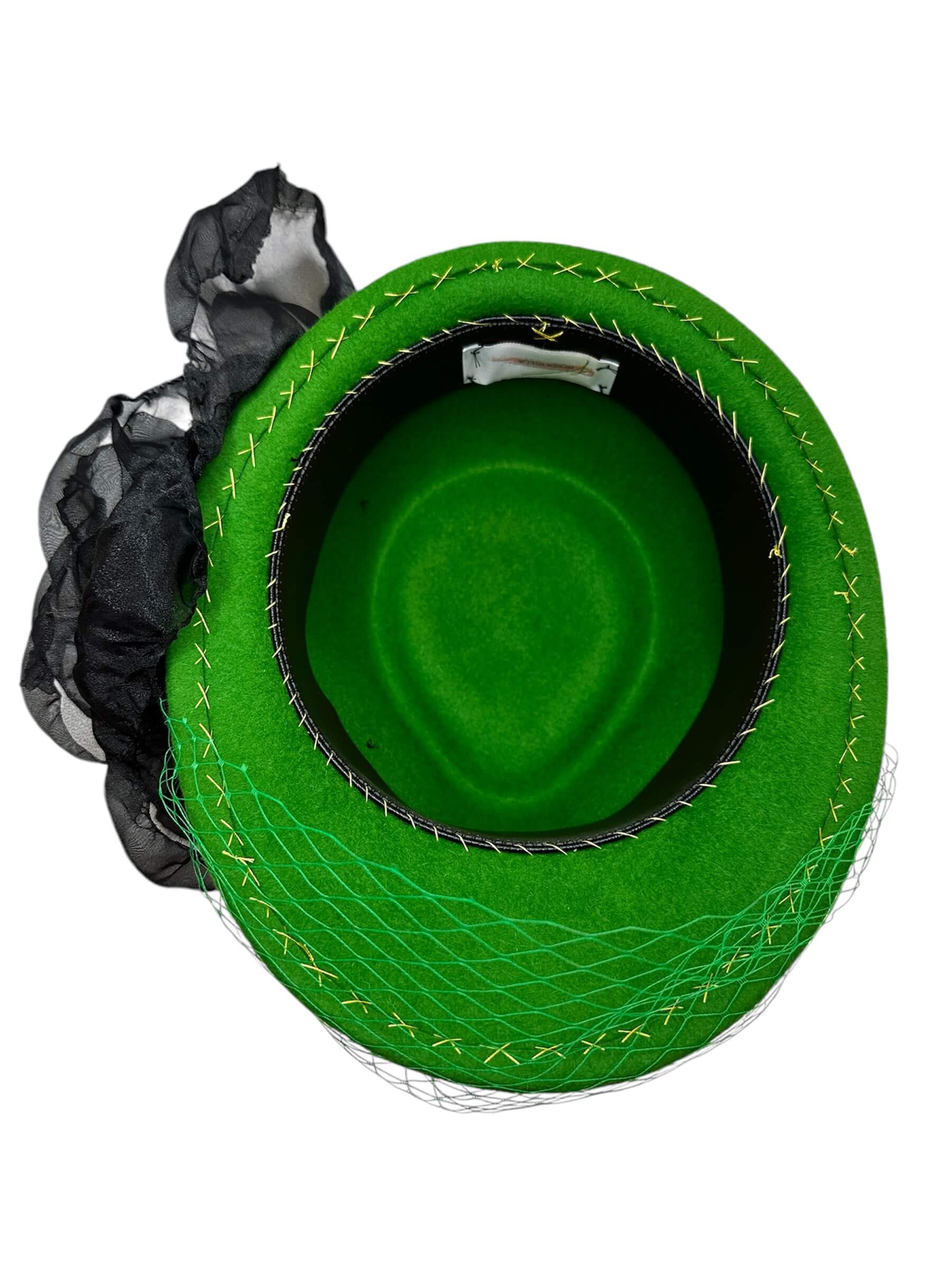 Rosa Isela Green & Black Fashion Hat - Image 4