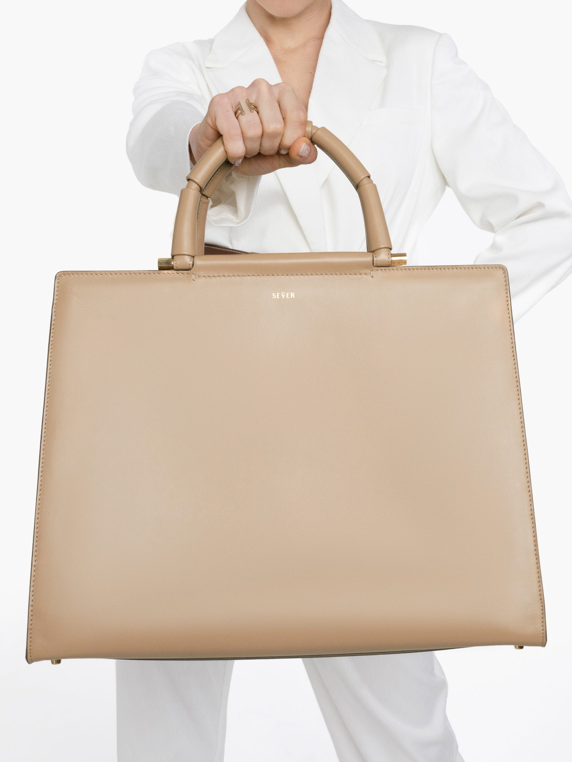 SEYER, Beige, Segment Duet Tote Bag (L) - Image 4