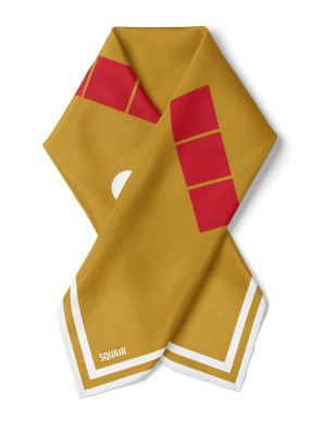 SQUAÏR Geometric Print Silk Scarf
