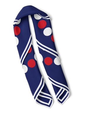 SQUAÏR Geometric Print Silk Scarf