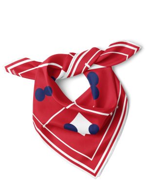 SQUAÏR Geometric Print Silk Scarf