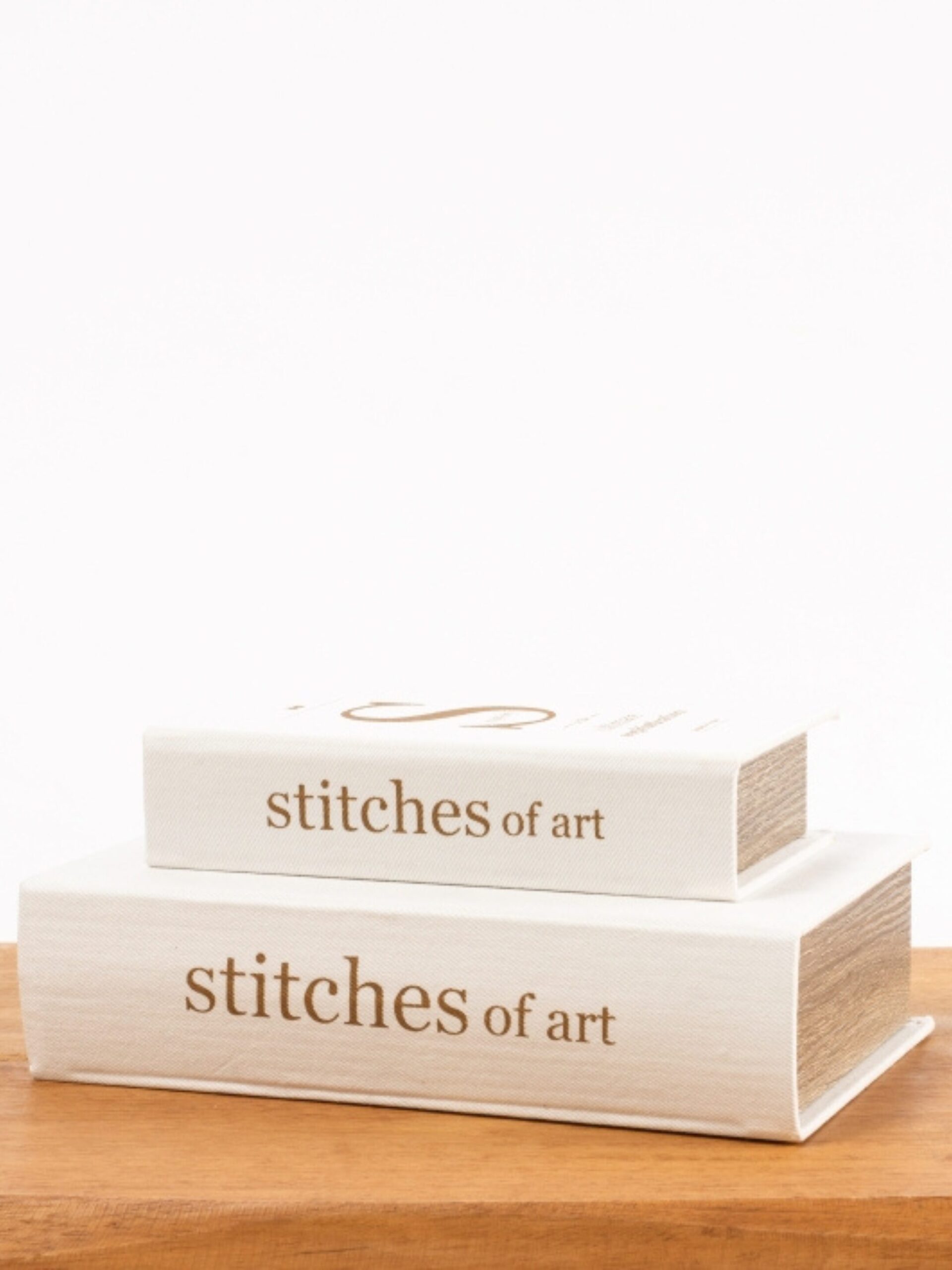 STITCHES DENIM DESIGN White Denim Handmade Box L Decorative Accent - Image 3
