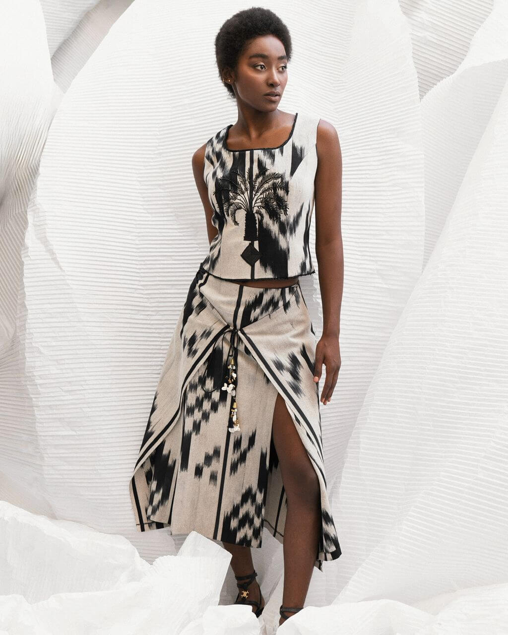 Tara Parvaresh Geometric Print Midi Skirt - Image 4
