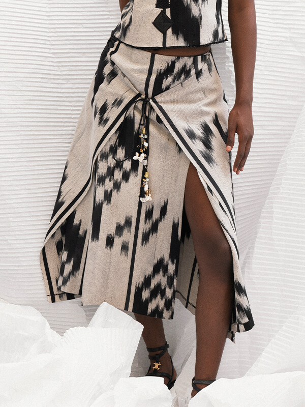 Tara Parvaresh Geometric Print Midi Skirt - Image 3