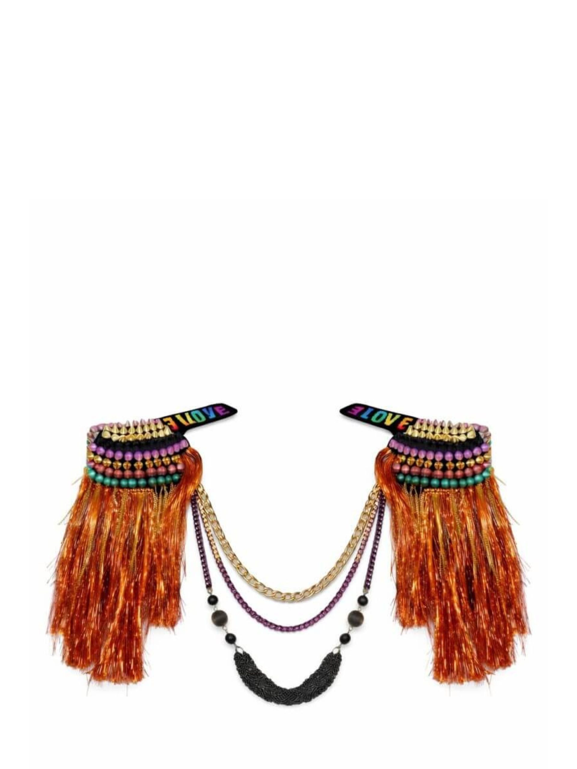 That Dome Piece Gold And Copper Epaulettes With Vintage Chain