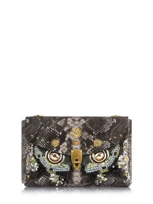 WANACCESSORY Animal Print Brass Calf Leather Small Crossbody